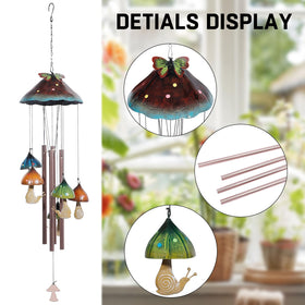 EVOLUX wind chimes patio green mushroom decor provide clear resonance.
