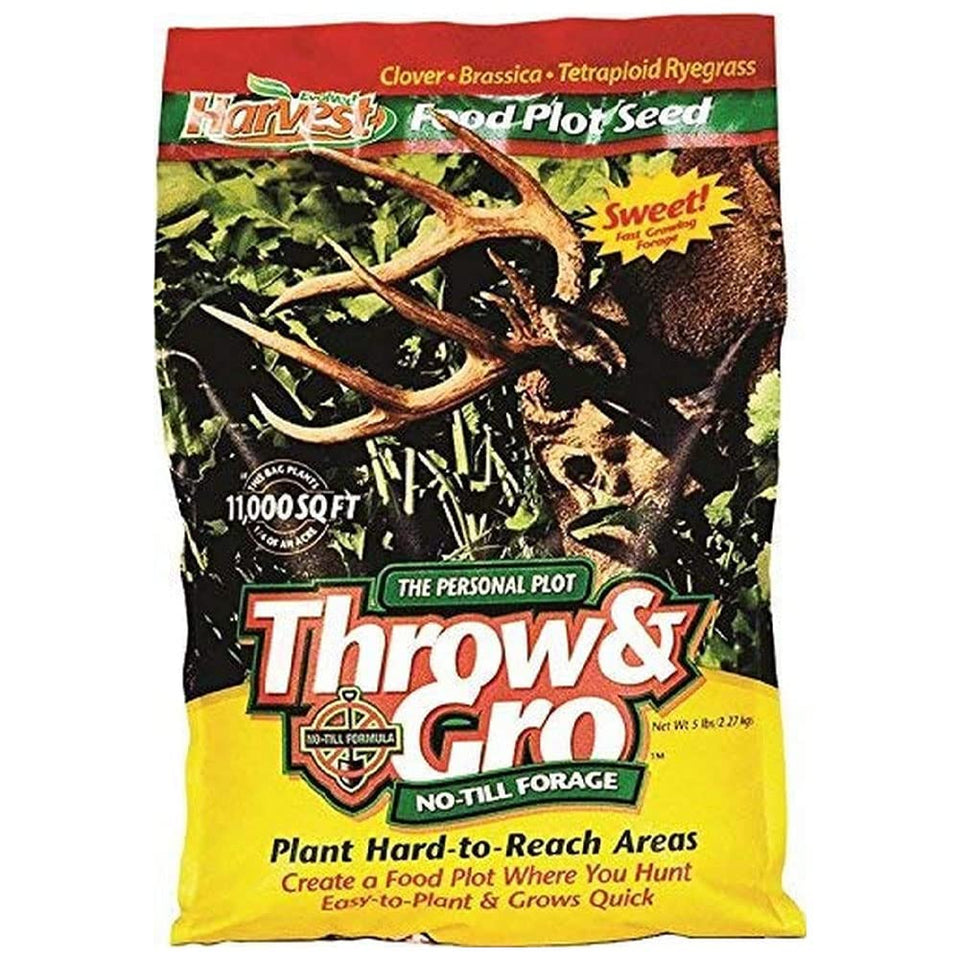 Evolved Habitats Throw & Gro pack shot promotes fast deer forage growth.