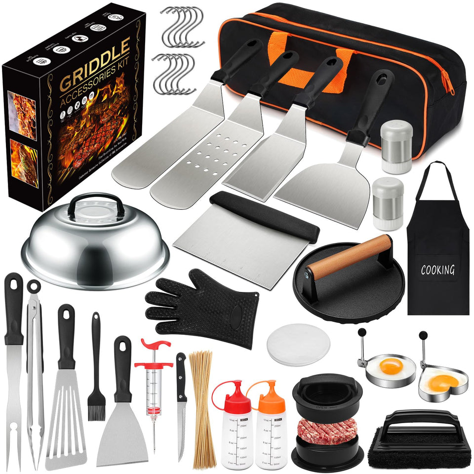 EWFEN 237pcs griddle accessories kit for complete outdoor grilling setup.