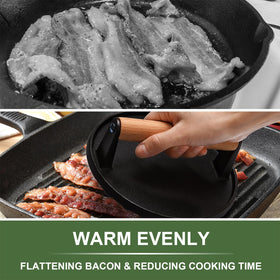 EWFEN bacon press on griddle delivering even browning