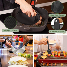 EWFEN slant-edge scraper cleans griddles quickly and efficiently
