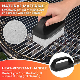 EWFEN grill bricks with handle remove stubborn stains safely.