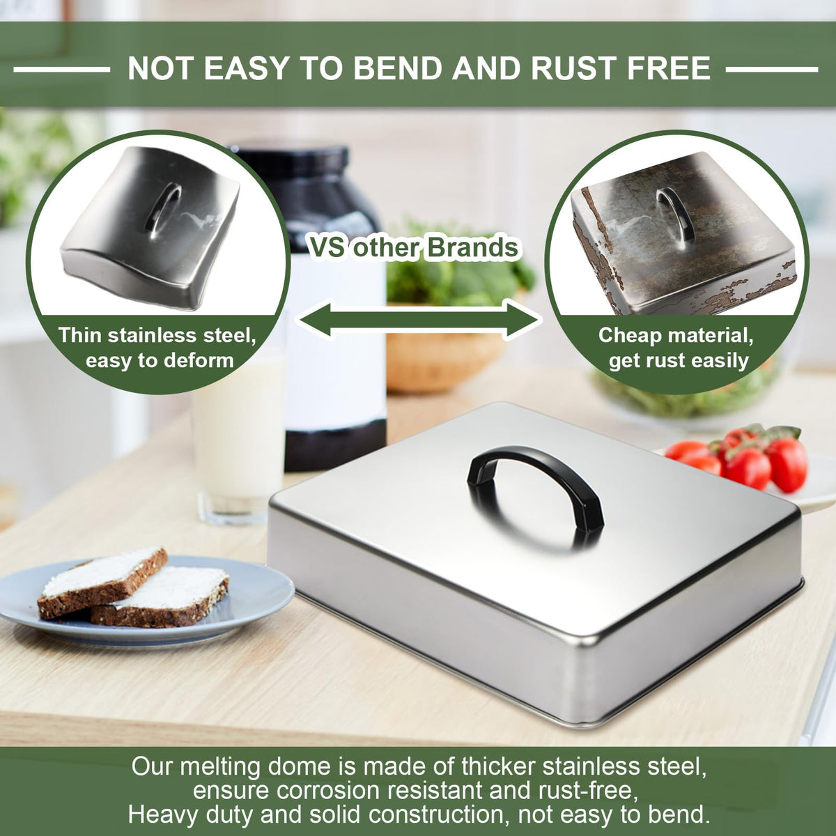 EWFEN heat resistant handle stays cool during high temperature cooking.