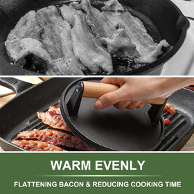 EWFEN round grill press 7-inch helps press fat for leaner burgers