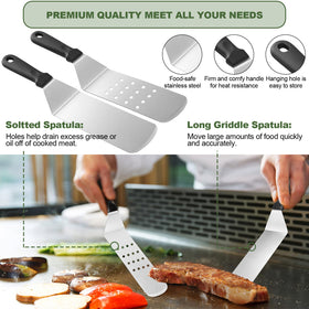 EWFEN short griddle spatula for precise handling on the grill.