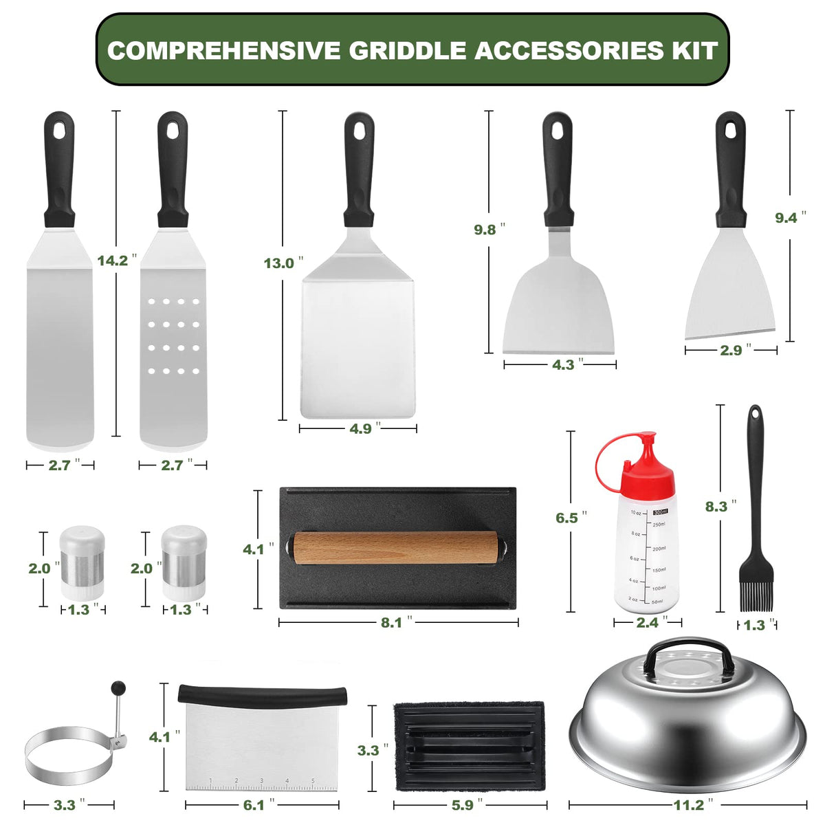 EWFEN slotted griddle spatula draining juices for clean searing.