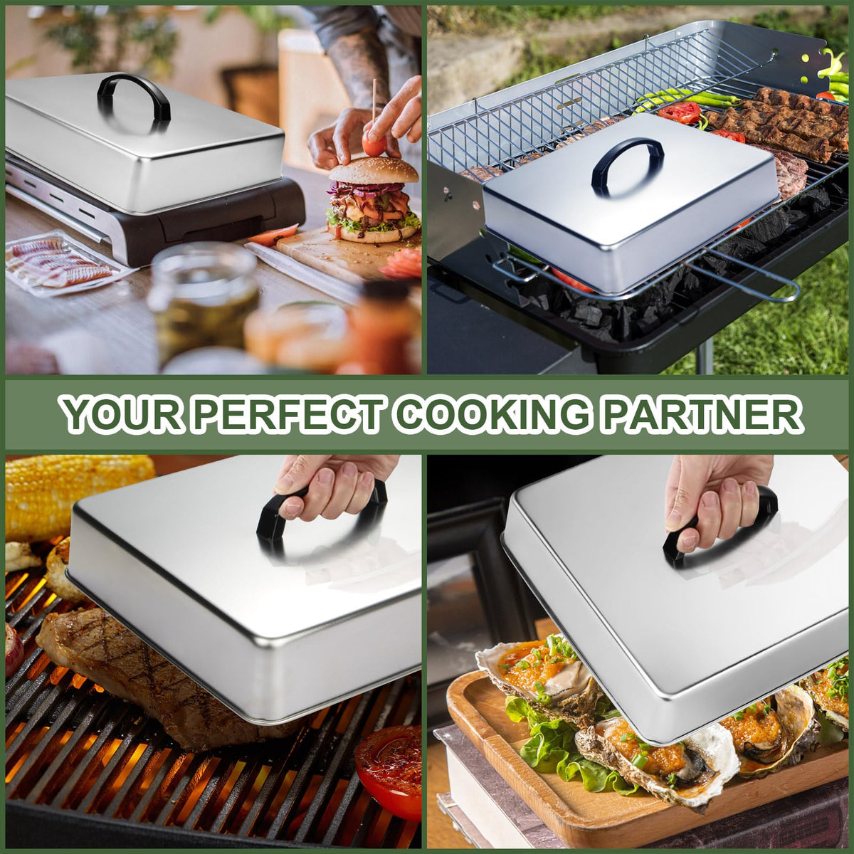 EWFEN wide mouth design fits most griddles and baking pans.