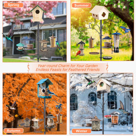 eWonLife wide top platform accommodates birdhouses and camera mounts