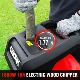 EWORK hopper and blades illustrate accessible feeding and sharp cutting performance.