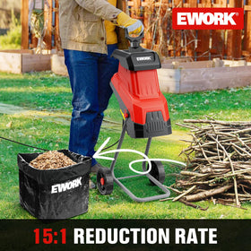 EWORK 1.77-inch capacity demonstrates ability to process larger branches.