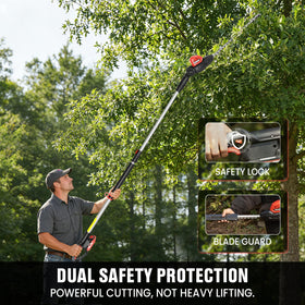 EWORK 18-inch dual-action blade delivers smooth trimming through dense foliage