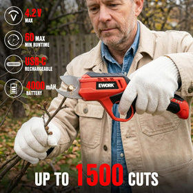 EWORK 4000mAh rechargeable battery for extended pruning sessions