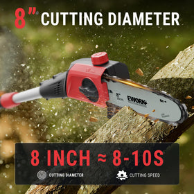 EWORK automatic oiling system keeps the chain lubricated during pruning
