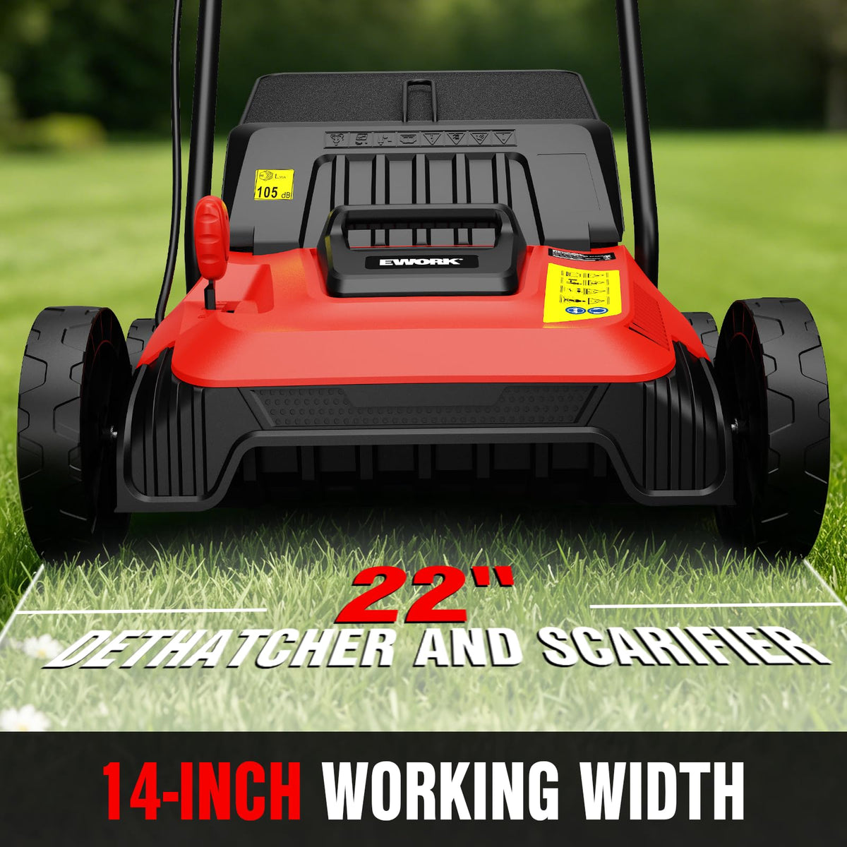 EWORK 2-in-1 dethatcher and scarifier demonstrates versatile lawn care