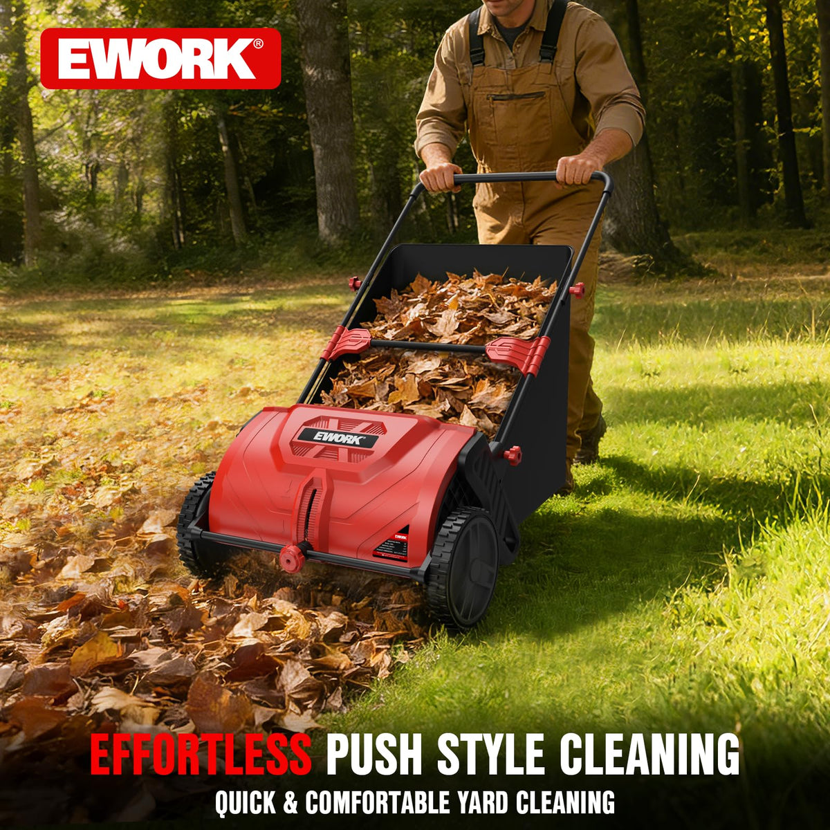 EWORK 10-inch wheels provide solid traction on damp or uneven surfaces