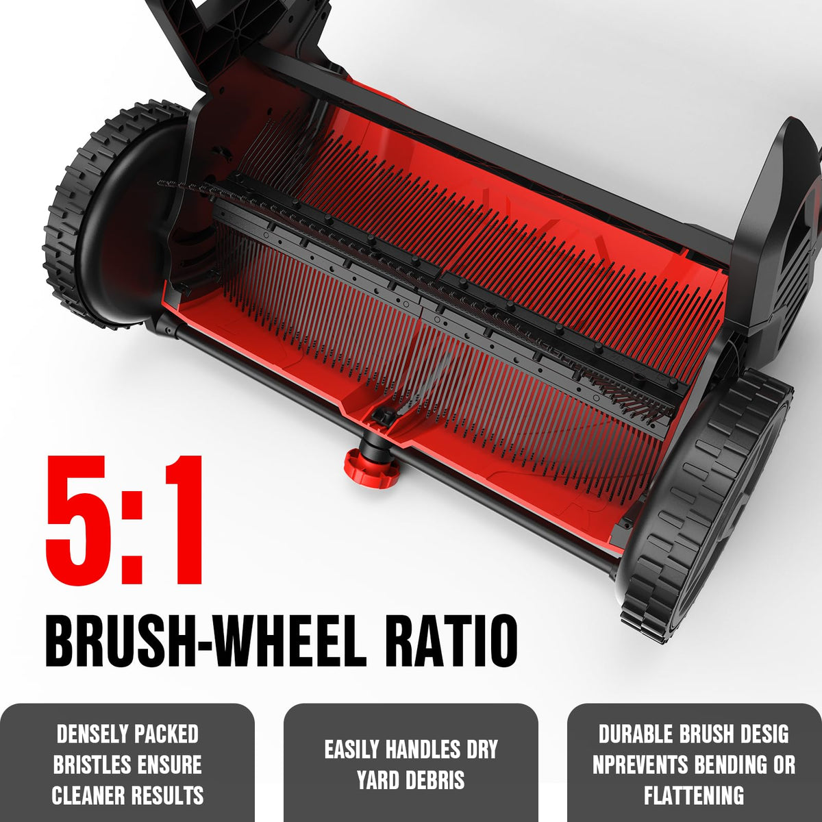 EWORK tool-free assembly for fast setup of the lawn sweeper