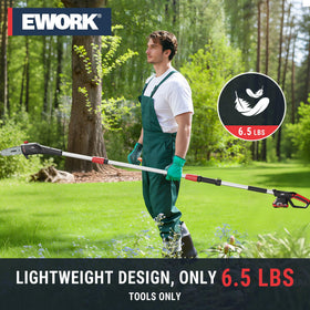 EWORK pruning in a garden setting with ladder-free reach