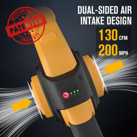 EWORK cordless blower wind demo highlights 130 CFM and 200 MPH capability
