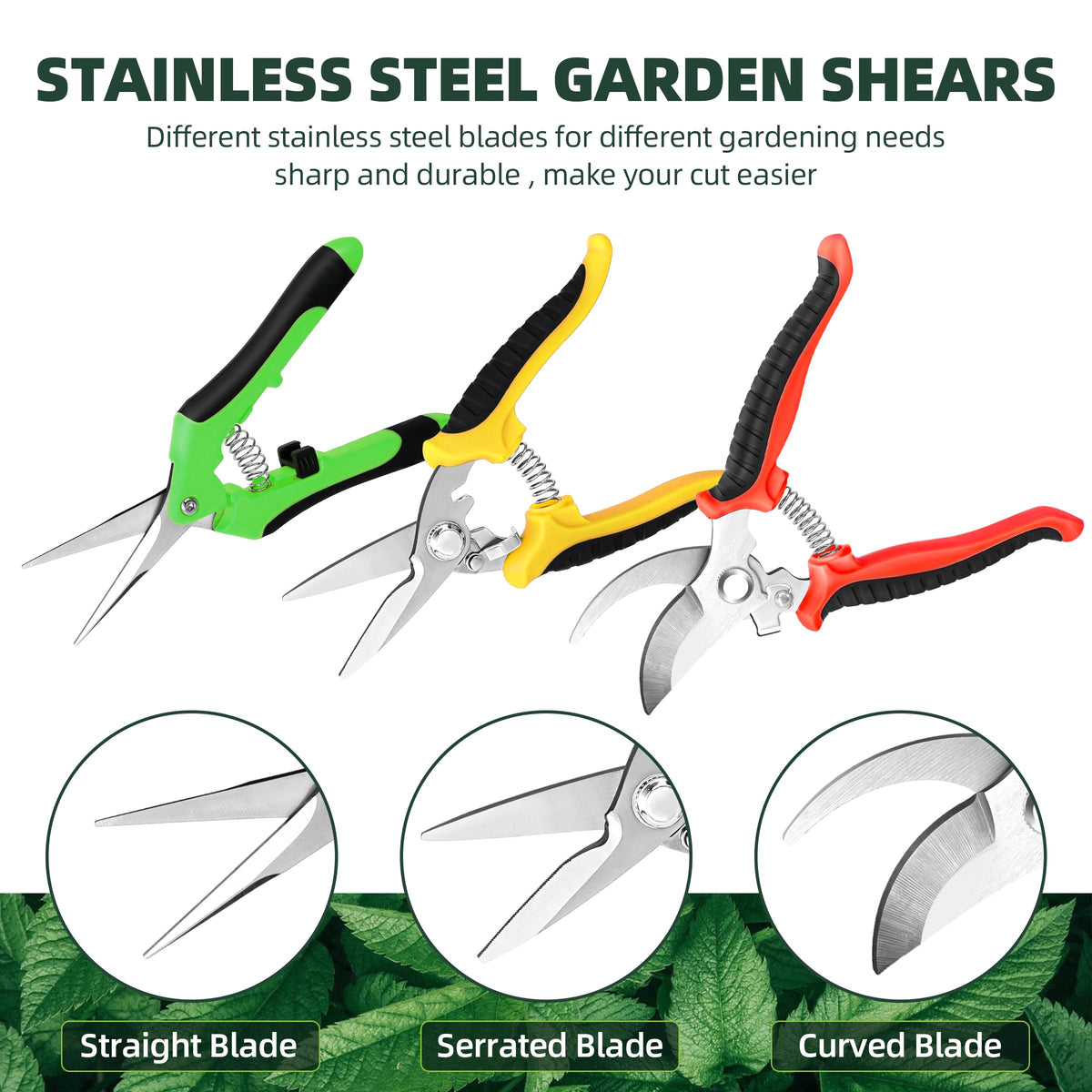 EWPJDK ergonomic rubber grip handle provides comfortable, non-slip pruning
