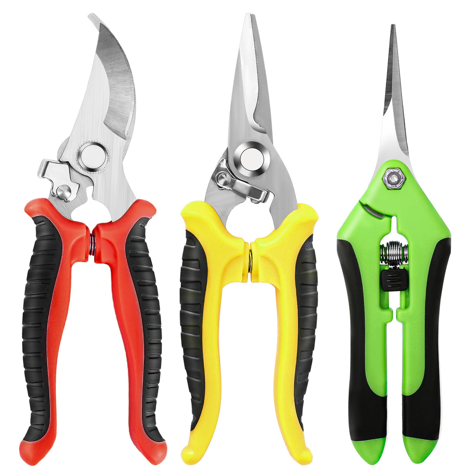 EWPJDK garden pruning shears 3-pack with secure locking for safe storage