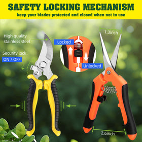 Ergonomic rubber grip on EWPJDK garden shears reduces hand fatigue during long sessions.
