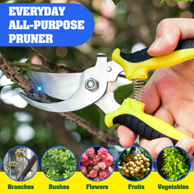 Safety lock on EWPJDK garden shears to prevent accidents when not in use.