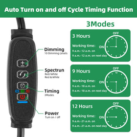EWPJDK Grow Light auto timer interface enables hands-free scheduling.
