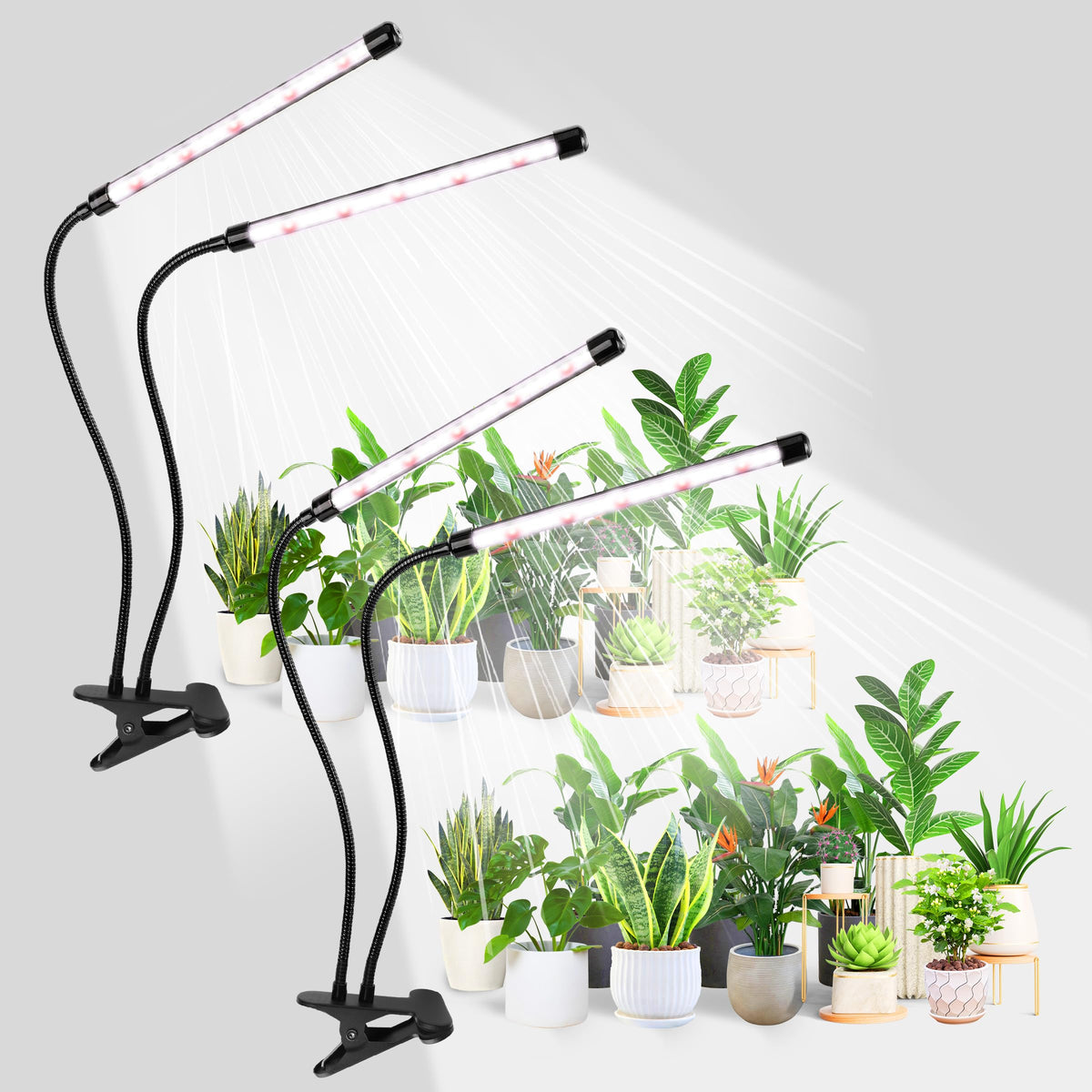 EWPJDK grow light clipped on a desk for easy indoor gardening