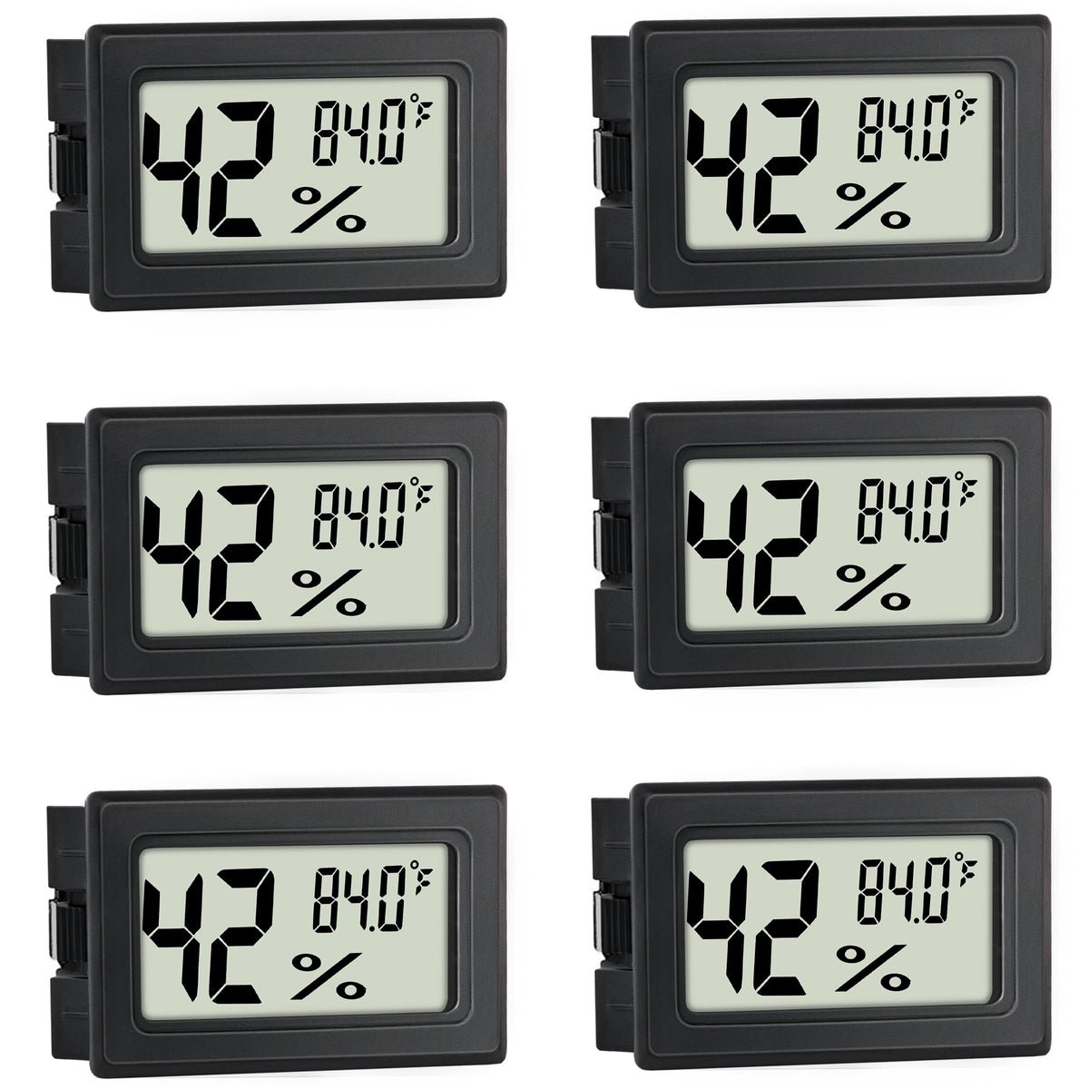 EWPJDK mini hygrometer with digital display for quick temp and humidity readings.