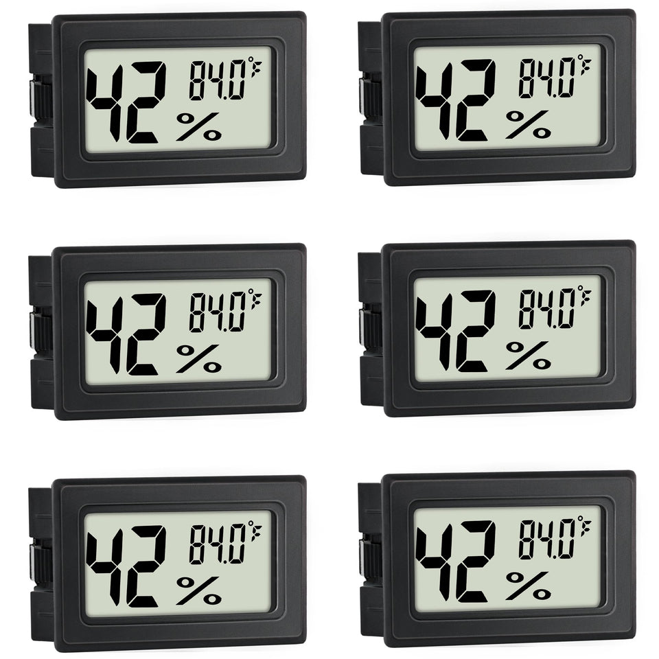 EWPJDK mini hygrometer with digital display for quick temp and humidity readings.