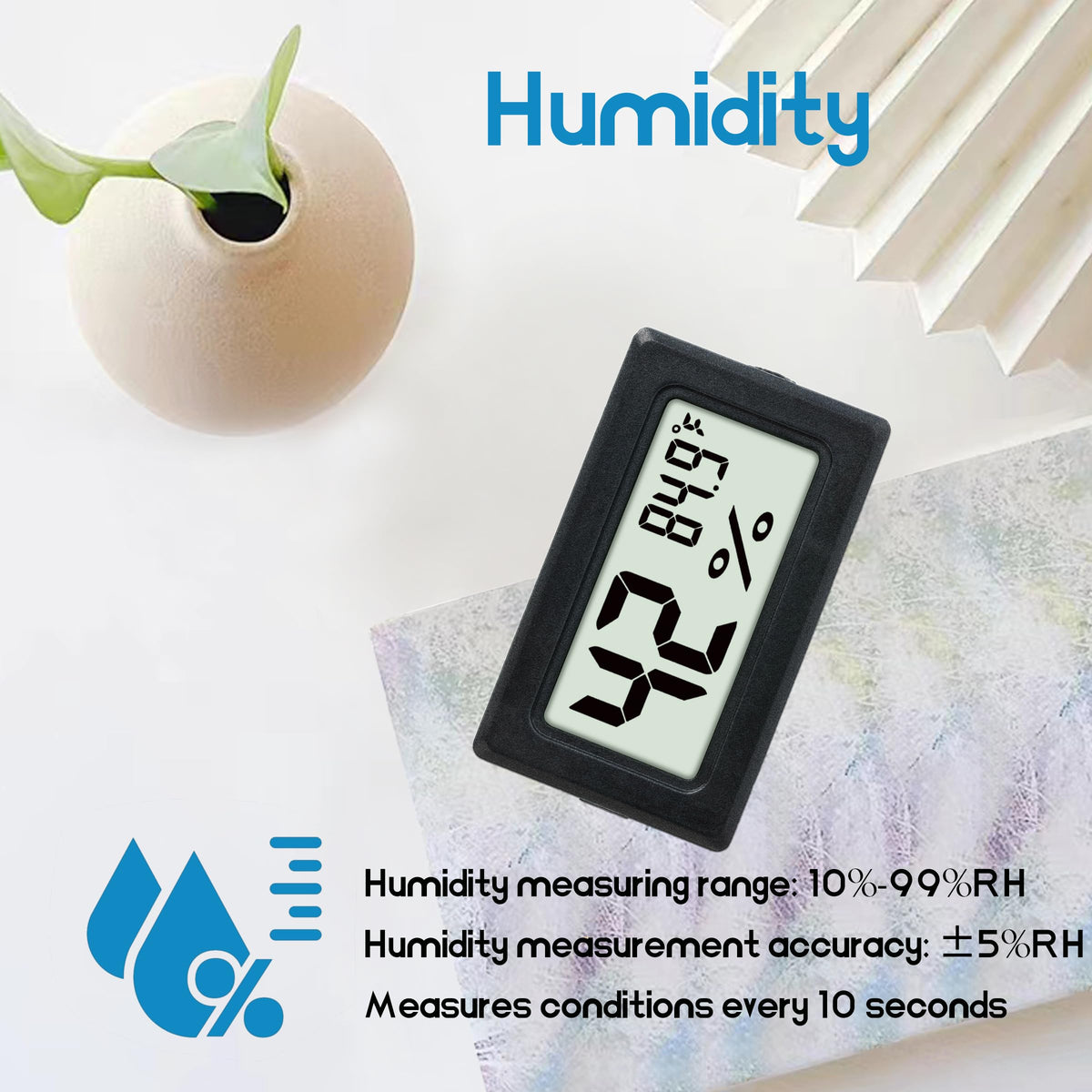 EWPJDK temperature and humidity range display from -58°F to 158°F and 10%–99% RH.