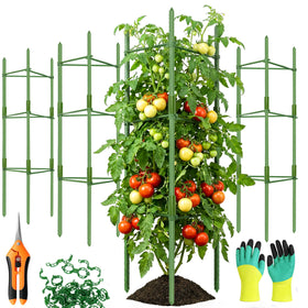 EWPJDK tomato cage stakes provide sturdy vertical support for climbing plants.