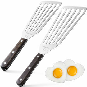 EXAIEW two-pack fish spatula with precision edge for eggs and burgers.