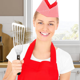 EXAIEW stainless steel spatula edge shown during grilling for durable performance.
