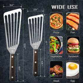 EXAIEW large-blade spatula for burgers and pancakes with controlled lift.