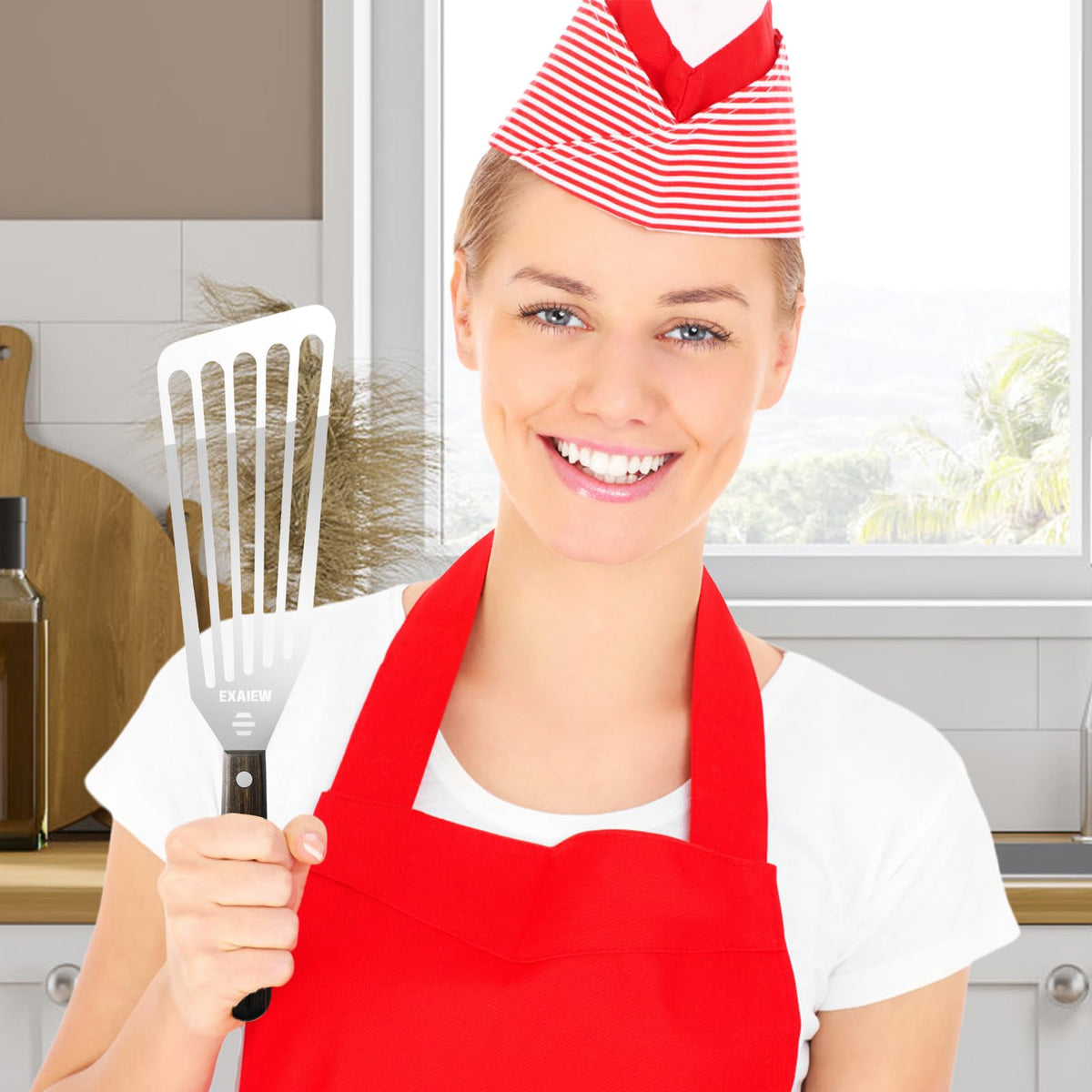 EXAIEW small-blade spatula precise turning of eggs and small items.