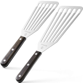 EXAIEW two-pack fish spatula with stainless steel blade for delicate fish flipping.