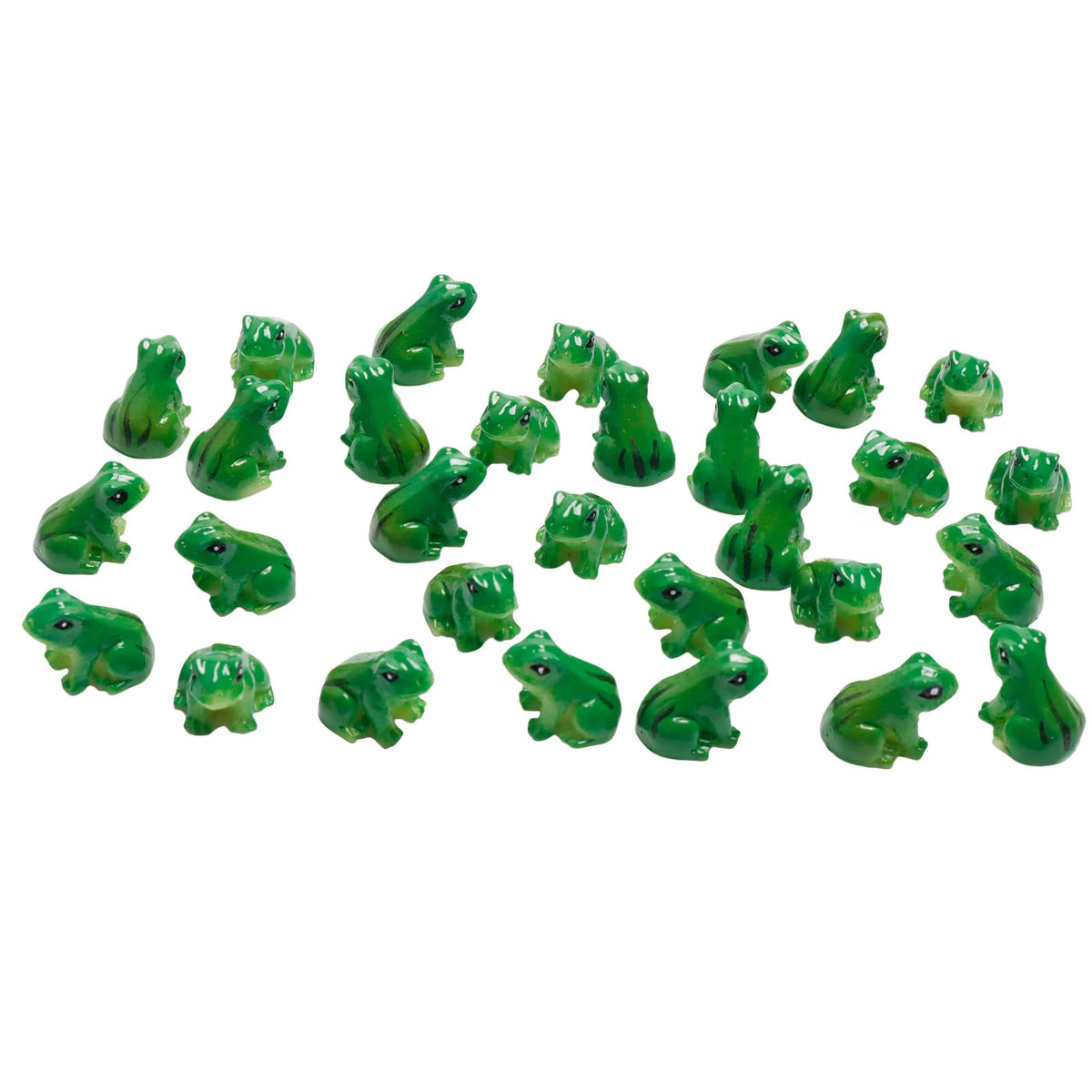 Exasinine green resin frog miniature adds charming detail to terrariums.