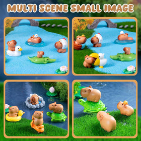 Exasinine capybara with turtles and ducks for fantasy scenes