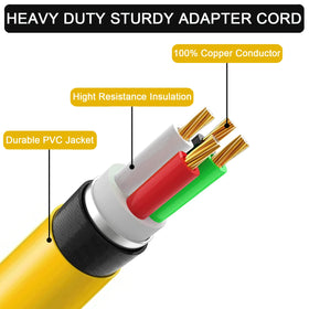 Visible 10 AWG copper wires inside the EXCELFU adapter for durability.