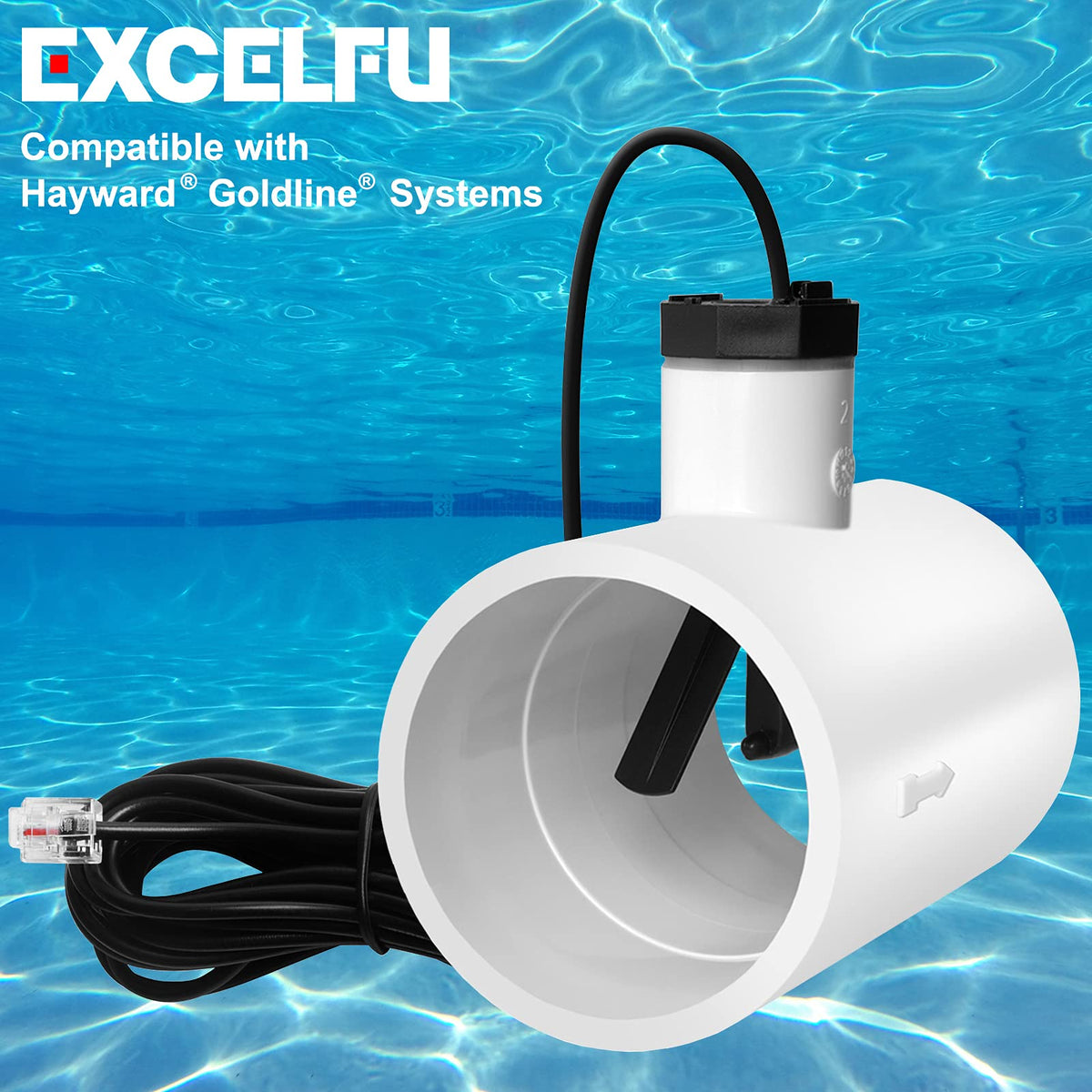 EXCELFU water flow direction arrow helps verify proper installation and system readiness.