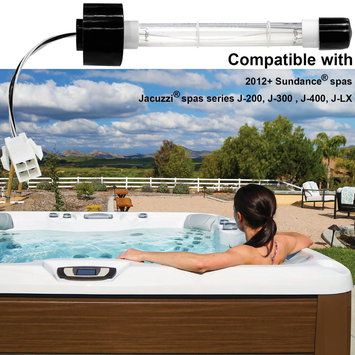 EXCELFU spa UV bulb inside enclosure for reliable spa illumination.