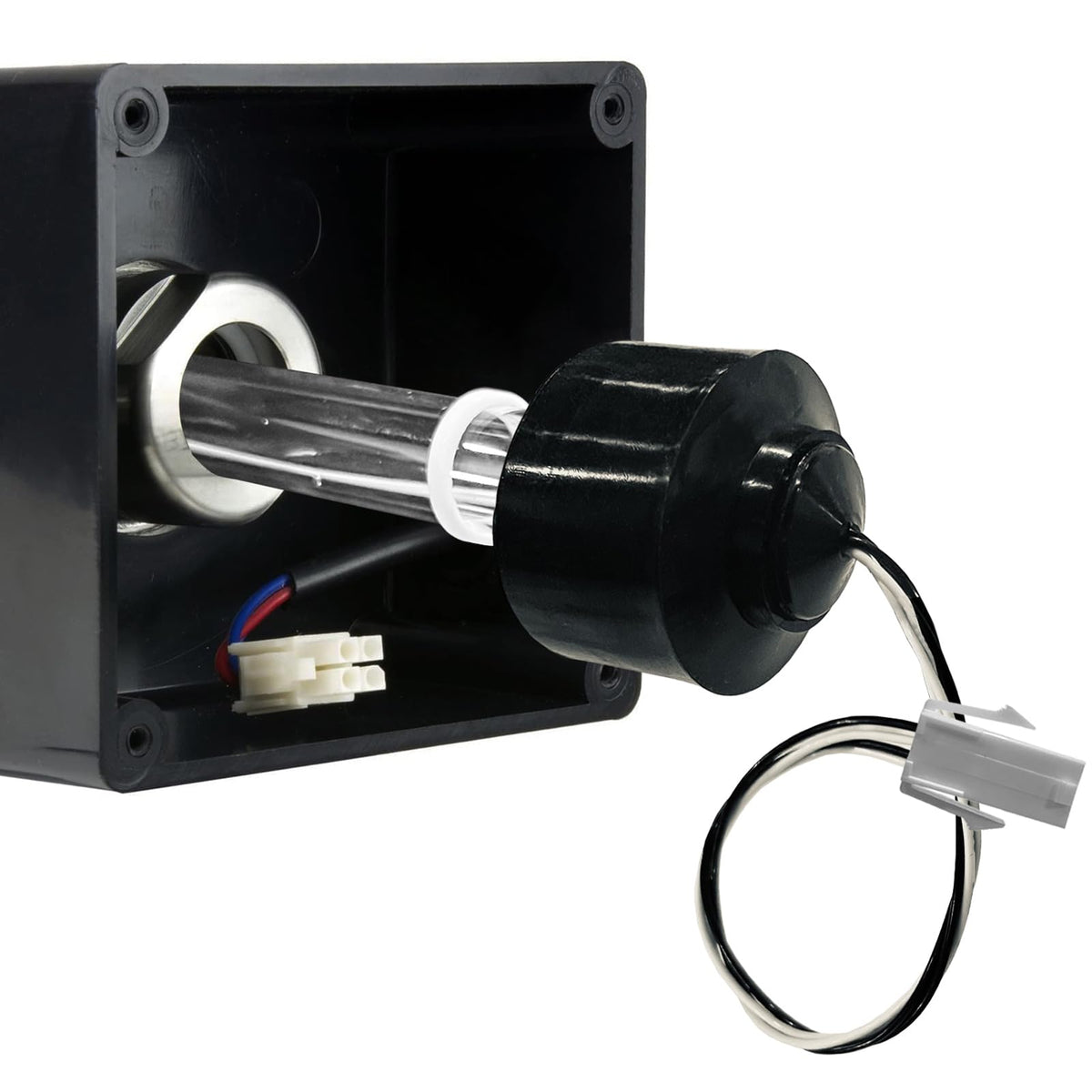 EXCELFU stainless sealing mechanism on UV bulb for secure fit.