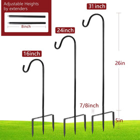 EXCMARK shepherd hook at 16-inch height for compact spaces