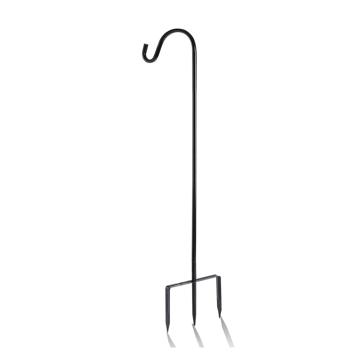 EXCMARK Shepherd Hook assembled in black for versatile outdoor displays.