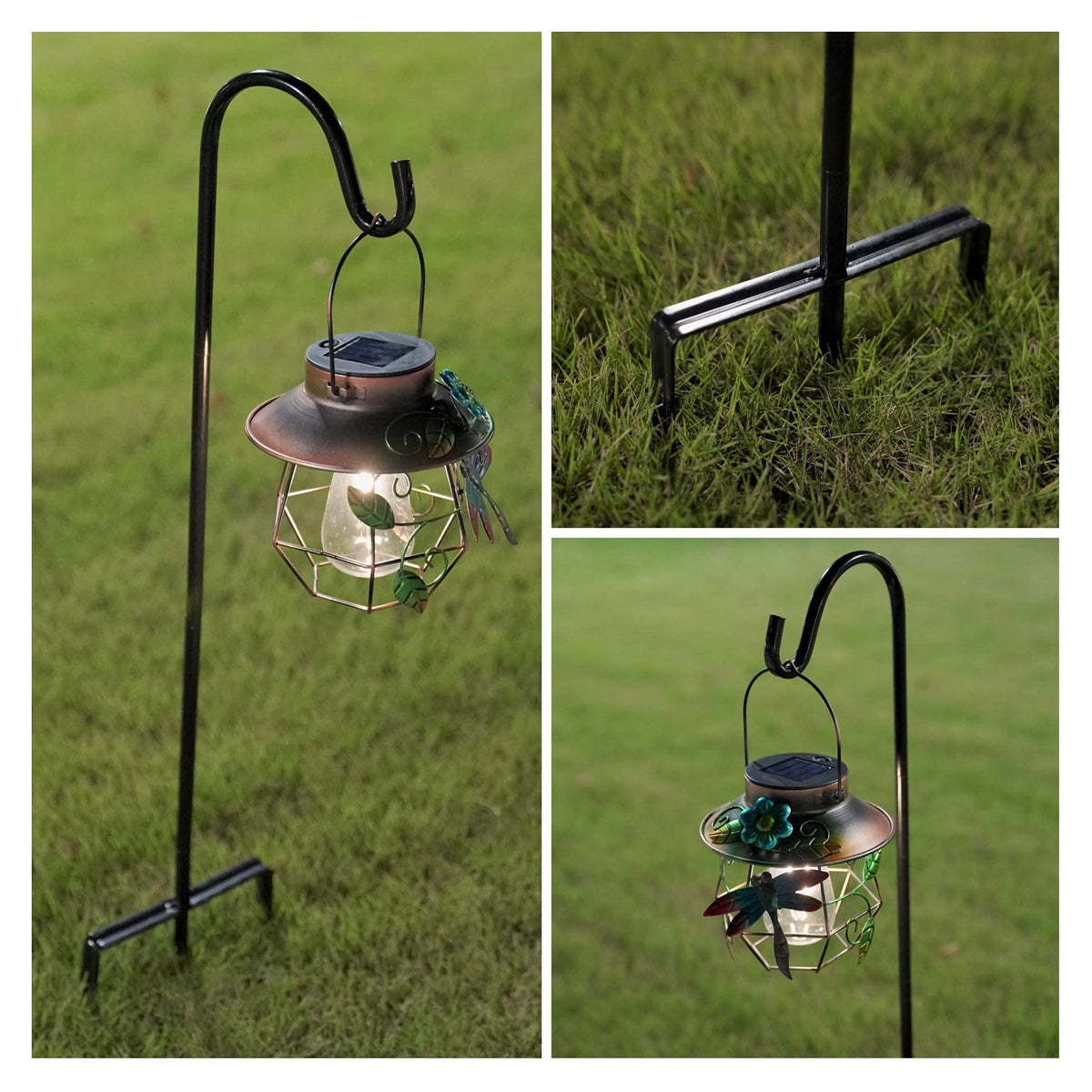 EXCMARK Shepherd Hook with ground stake ensures stable installation.