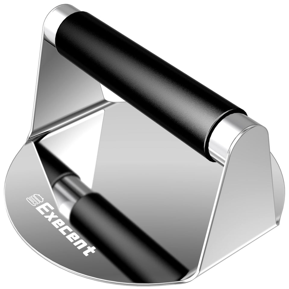 Execent Smash Burger Press 5.5-inch top view forms evenly shaped patties.