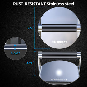 Execent Smash Burger Press cool-touch handle enables comfortable, precise patty shaping.