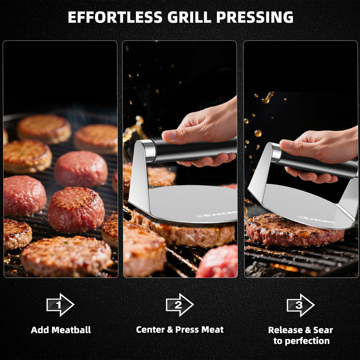 Execent Smash Burger Press is dishwasher-safe for quick cleanup.