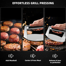 Execent Smash Burger Press is dishwasher-safe for quick cleanup.